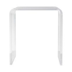 Akryylinen U mallinen läpinäkyvä sivupöytä 415x305x460 mm 18 mm