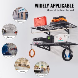 Teräksinen seinähylly 2 tasoa 122x61cm 114 kg kantavuus tasoa kohti