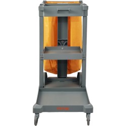 3 tasoinen siivousvaunu PP rakenteinen 94 6 l PVC jätesäkillä 90 7 kg kantavuus keltainen harmaa