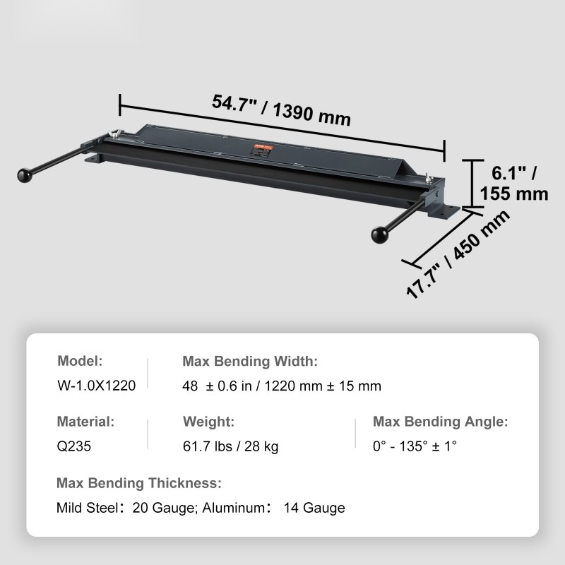Levyntaivutin 1220 mm nollasta 135 asteeseen matalahiiliteräs 20 alumiini 14 pöytäkiinnitys