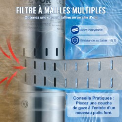 Syvän kaivon uppopumppu ruostumaton teräs 7,6 cm 550 W 35 l/min