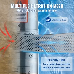 Syväkaivon uppopumppu ruostumaton teräs 2200W 9,8 m³/h 144 m 19,4 m johto