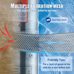 Syväkaivopumppu ruostumatonta terästä 370 W 230 V 5,3 m³/h 50 m IP68