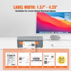 Lämpötarratulostin pöytämallinen 203 dpi 150 mm/s USB-yhteys automaattinen tarrantunnistus 40–108 mm