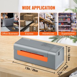Lämpötarratulostin pöytämallinen 203 dpi 150 mm/s USB-yhteys automaattinen tarrantunnistus 40–108 mm