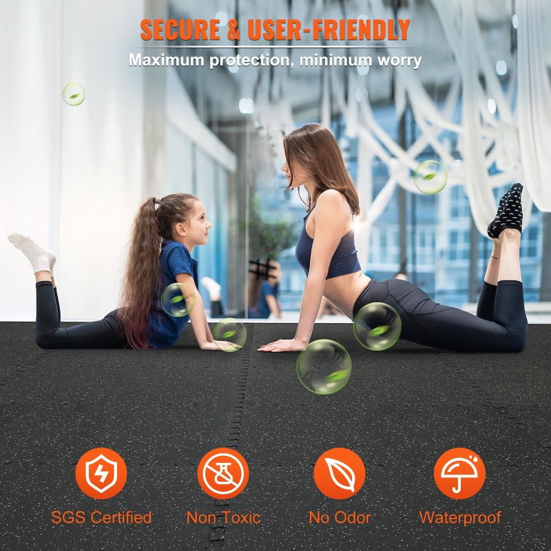 Harjoitusmattosarja EVA-vaahto ja kumipinta 24 tuuman palat 12 kpl 14 mm