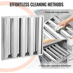 Liesituulettimen rasvasuodatin 430-ruostumaton teräs 493x493x45 mm 2 kpl ammattikeittiöille