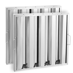 Liesituulettimen rasvasuodatin 430-ruostumaton teräs 493x493x45 mm 2 kpl ammattikeittiöille