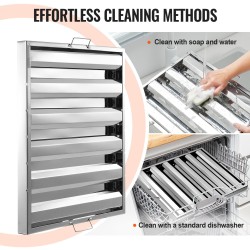 Liesikuvun rasvasuodattimet 430-ruostumatonta terästä 622x493x45 mm 2 kpl ammattikeittiöihin