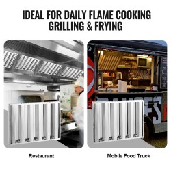 Liesikuvun rasvasuodattimet 430-ruostumatonta terästä 622x493x45 mm 2 kpl ammattikeittiöihin