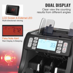 Setelilaskuri UV MG IR DD-tunnistuksella USD ja EUR 1200 seteliä minuutissa