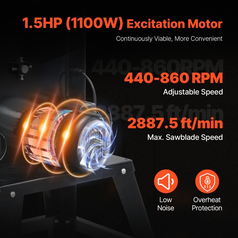 Pöytävannesaha jalustalla 1100W 340 mm leikkausleveys 330 mm leikkauskorkeus portaattomasti säädettävä nopeus