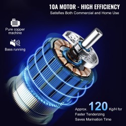 Sähköinen lihanuija ruostumatonta terästä ammattikäyttöön 450 W 54 terää