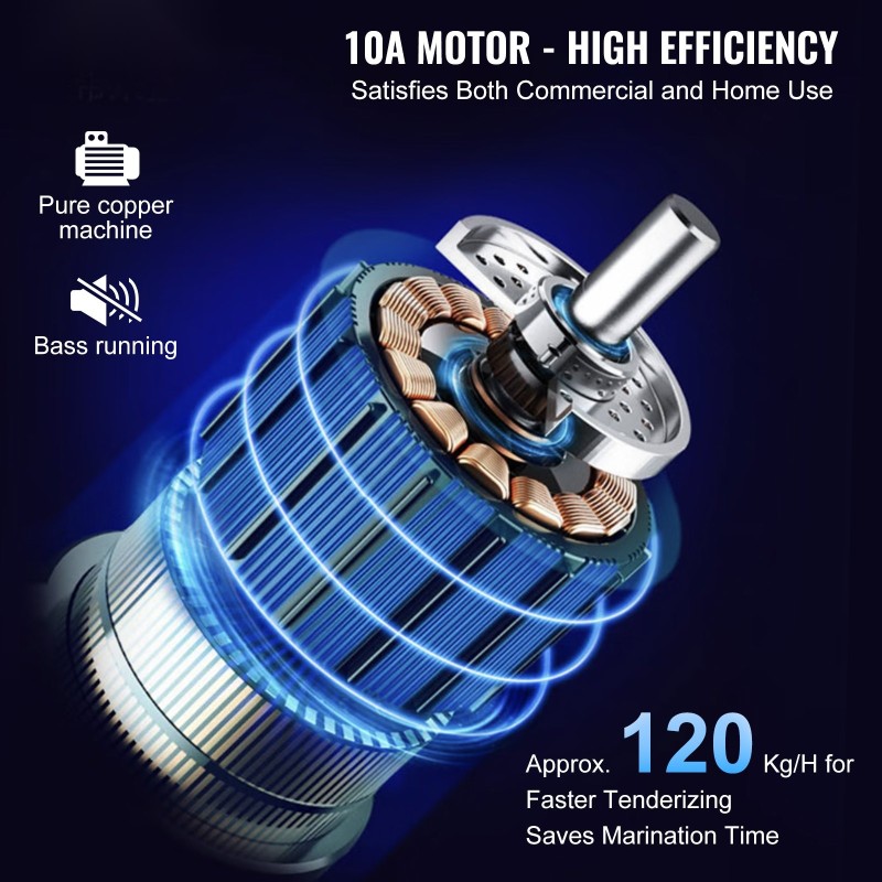 Sähköinen lihanuija ruostumatonta terästä ammattikäyttöön 450 W 54 terää