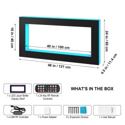 Pulloteline akryyli LED 48 tuumaa 24 pulloa seinään asennettava