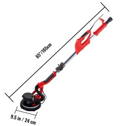 Kipsilevyhiomakone metallirunkoinen 750 W teleskooppivarrella 1,4–1,7 m 225 mm LED-valaistus pölynpoisto