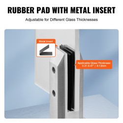 Neliömäinen lasikiinnikesarja ruostumatonta terästä 8–12 mm karkaistulle lasille 10 kpl parvekkeisiin