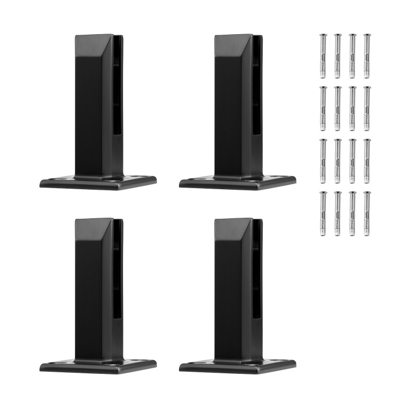 Lasikiinnike neliö SUS304 ruostumaton teräs karkaistulle lasille 8–12 mm 4 kpl