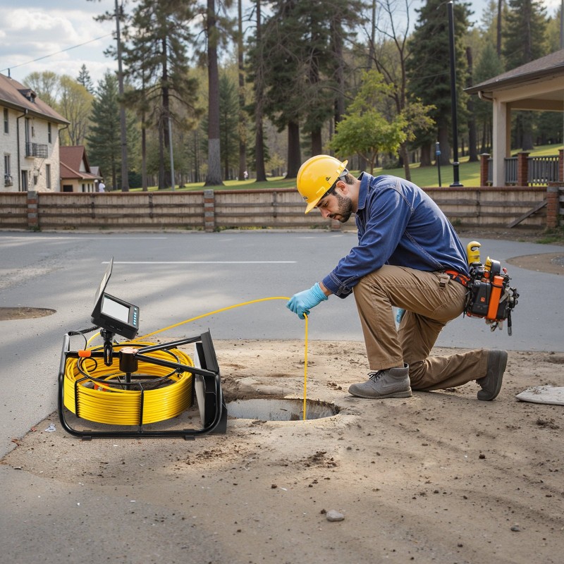 Viemärikamera 30 metrin kaapeli 4,3 tuuman värinäyttö 6 LED-valoilla vesitiivis