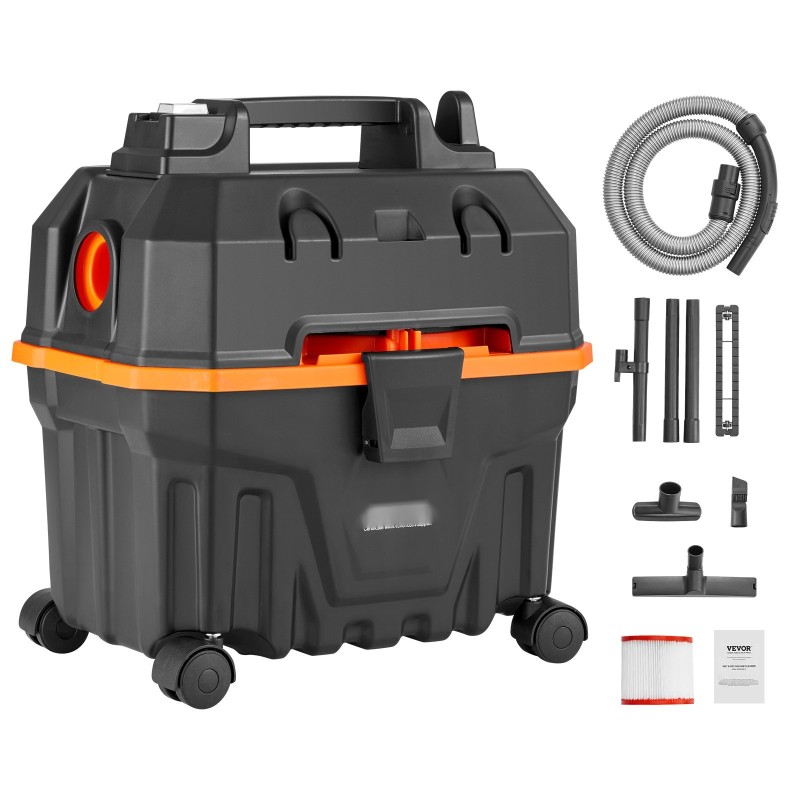 Märkä ja kuivaimuri 15 L 1200 W IP24 PP-muovinen pyörillä puhallintoiminnolla