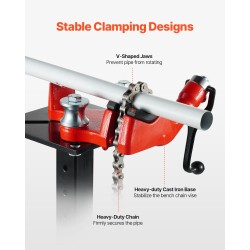 Putkiketjuruuvipenkki valurauta 1/8–5 tuumaa putkille 660 millimetriä ketjulla