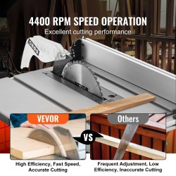 Pöytäsaha puulle 1800 W 625 mm pitkittäiskapasiteetti 85 mm leikkuusyvyys