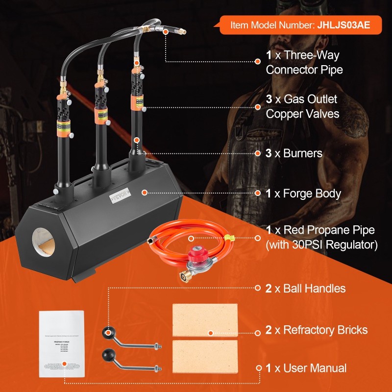 Propaanitaontauuni kannettava kylmävalssattu teräs 3 poltinta suuri kuusikulmainen 1427°C