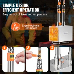 Propaanitaontauuni kannettava 2 polttinta neliökammio 201-ruostumaton teräs 1427 °C