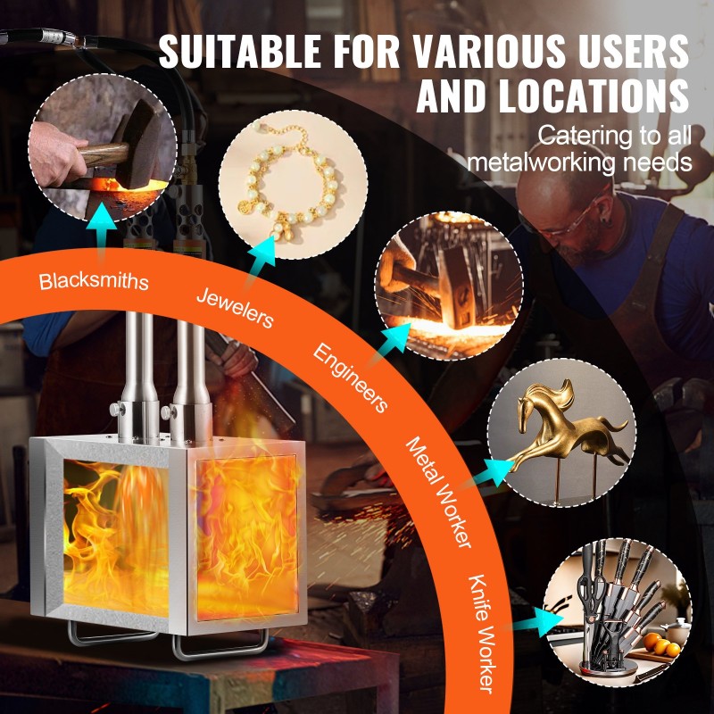 Kannettava propaanitaontauuni neliönmuotoinen 201-ruostumaton teräs kaksipolttiminen 1427 °C
