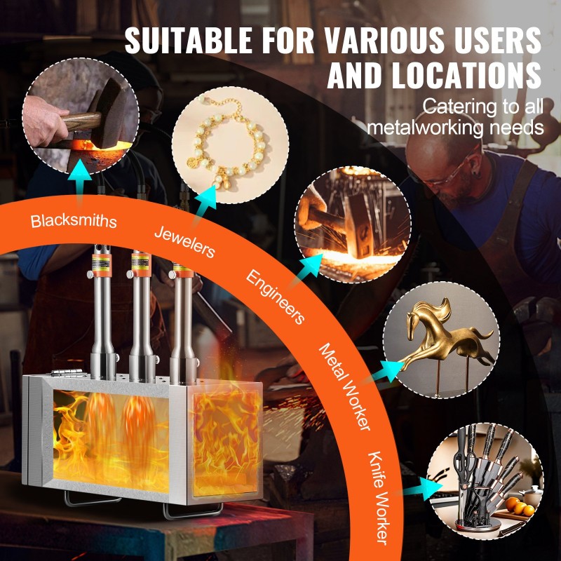 Kannettava propaanitaontauuni 3 poltinta 201-ruostumaton teräs neliökammio 1427°C
