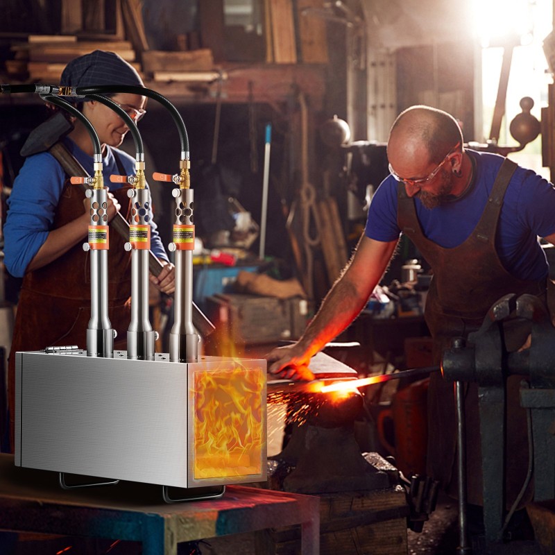 Kannettava propaanitaontauuni 3 poltinta 201-ruostumaton teräs neliökammio 1427°C