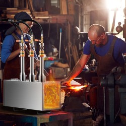 Propaanitaontauuni kolmipolttiminen suuri neliökammio 201-ruostumaton teräs 1427°C veitsien taontaan