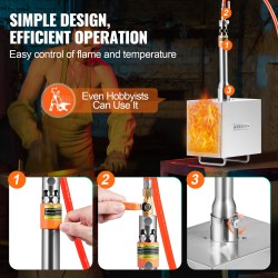 Propaaniahjo 1 polttimella neliöpolttokammio 201-ruostumatonta terästä maksimilämpötila 1427 celsiusastetta kannettava