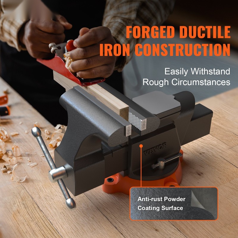 Penkkipuristin pallografiittivalurautaa 15,2 cm leukaleveys 15 cm avautuma 360 astetta lukittava jalusta