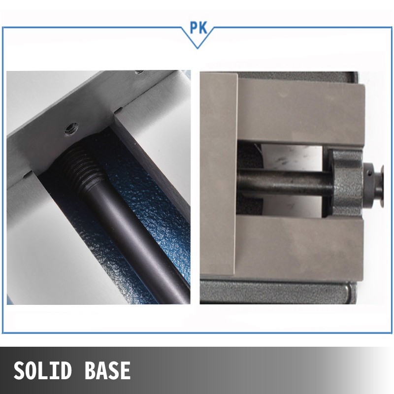 Tarkkuuspenkkipuristin pallografiittivaluraudasta 125 mm leukaleveys kääntyvällä jalustalla