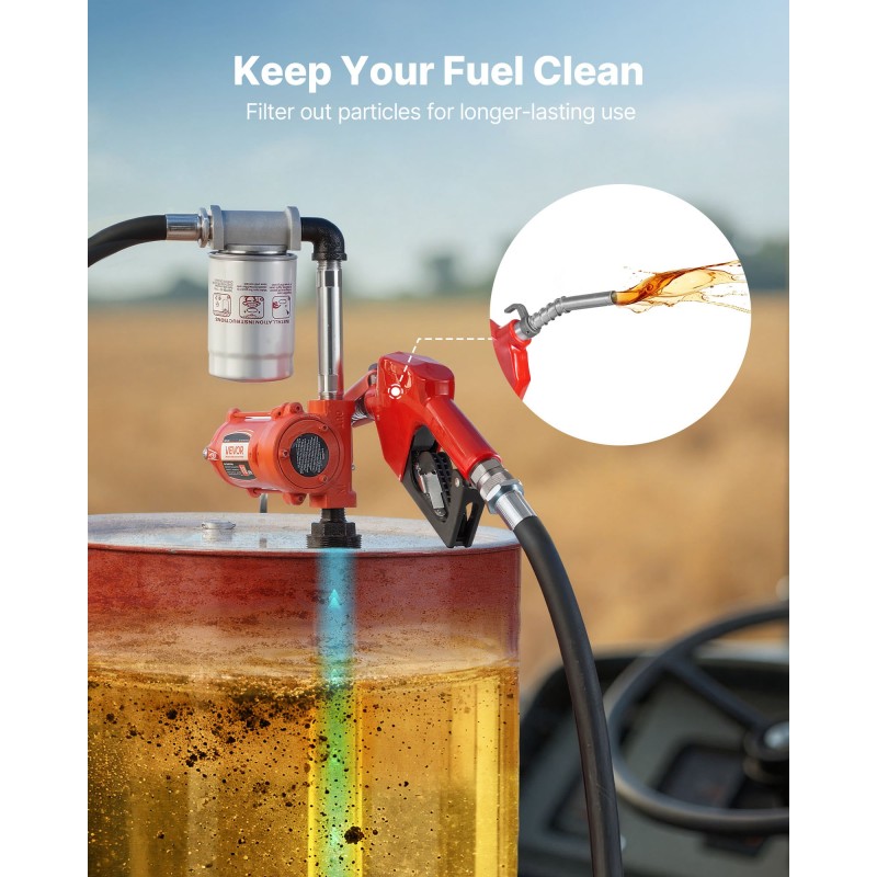 Polttoaineensiirtopumppu 12 voltin 40 l/min valurauta ja alumiini kannettava automaattisulkuinen täyttösuutin