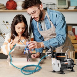 Kynäruiskusarja kompaktilla kompressorilla kaksitoiminen painovoimasyöttö 3 suutinsarjaa elintarvikekäyttöön