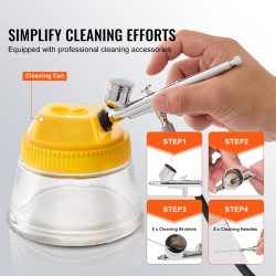 Airbrush-setti 3 airbrushia suutinkoot 0,2 0,3 0,8 mm kaksituulettiminen kompressori kakkukoristeluun