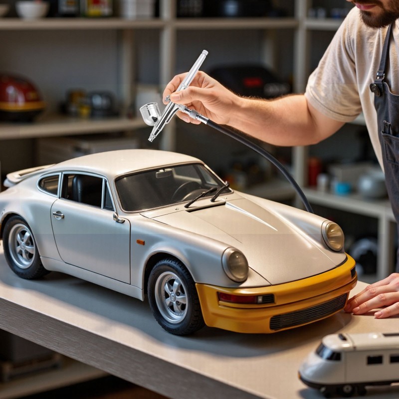 Airbrushsetti kompressorilla 3 kaksitoimista airbrushia 0,3 0,3 0,8 mm akryylivärit