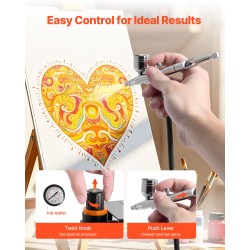 Airbrush-paketti 120 W kompressorilla kaksitoiminen kynä 3 suutinta akryylimaaleilla