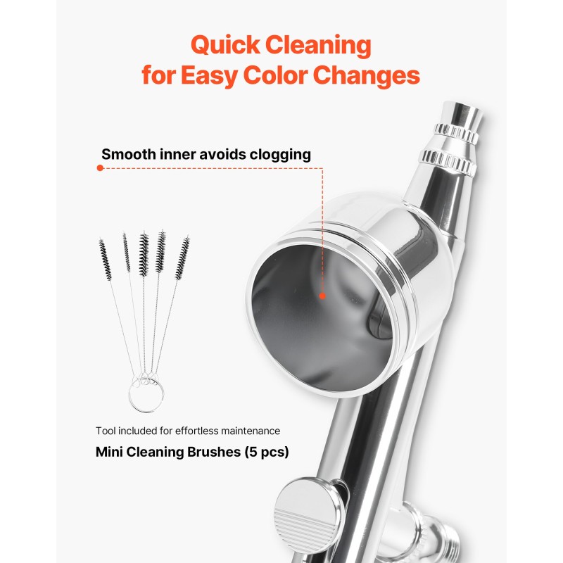 Airbrush-setti hiljainen kompressori kaksoistoiminen pistooli 3 suutinta 0.2 0.3 0.5 mm