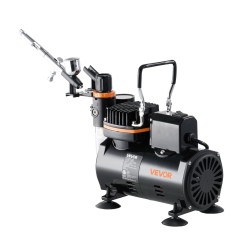 Airbrush-setti hiljainen kompressori kaksoistoiminen pistooli 3 suutinta 0.2 0.3 0.5 mm