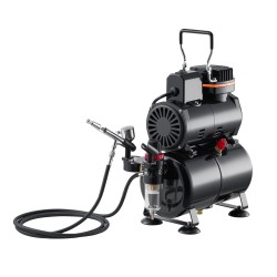 Airbrush-maaliruiskusarja kompressori 3 L säiliö kaksoistoiminen ruisku 3 suutinta akryylivärit hiljainen