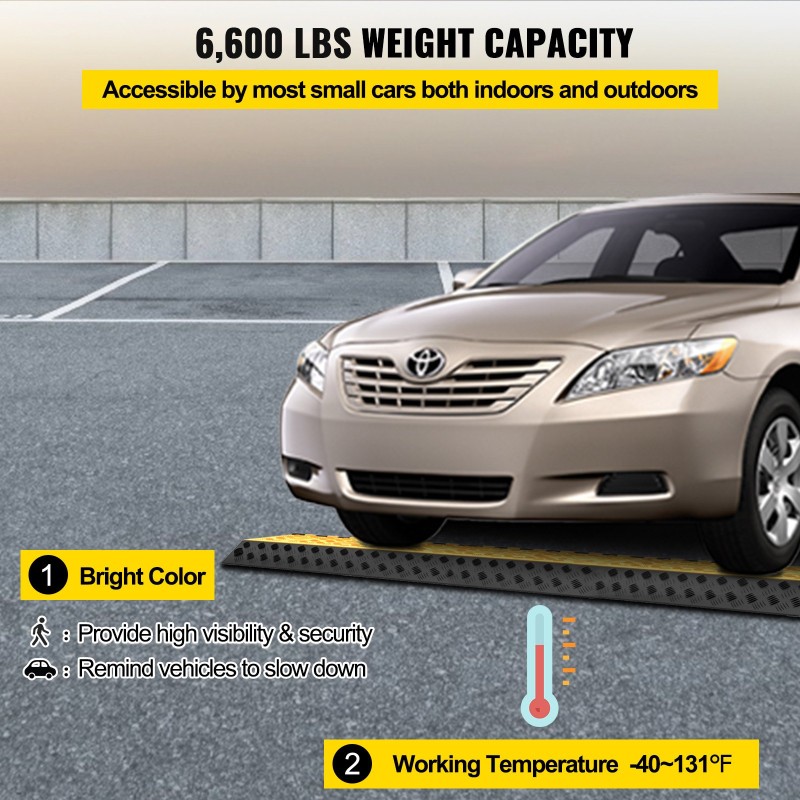 Kaapelisuoja-ramppi kumi ja PVC-kansi 94,5 x 50 x 8 cm 3-kanavainen