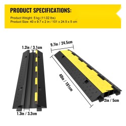 Kaapelisuojarampit 2kpl kumirunko PVC-kansi 2 kanavaa 101×24,5×5 cm