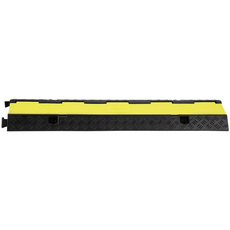 Kaapelisuoja-ramppi 5 kpl kumi ja PVC 2-kanavainen 98×24×4,5cm musta-keltainen