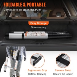 Teleskooppitikkaat alumiinirunko 320 cm 170 kg kantavuus yhden painikkeen pikakokoontaitto liukuestejalat