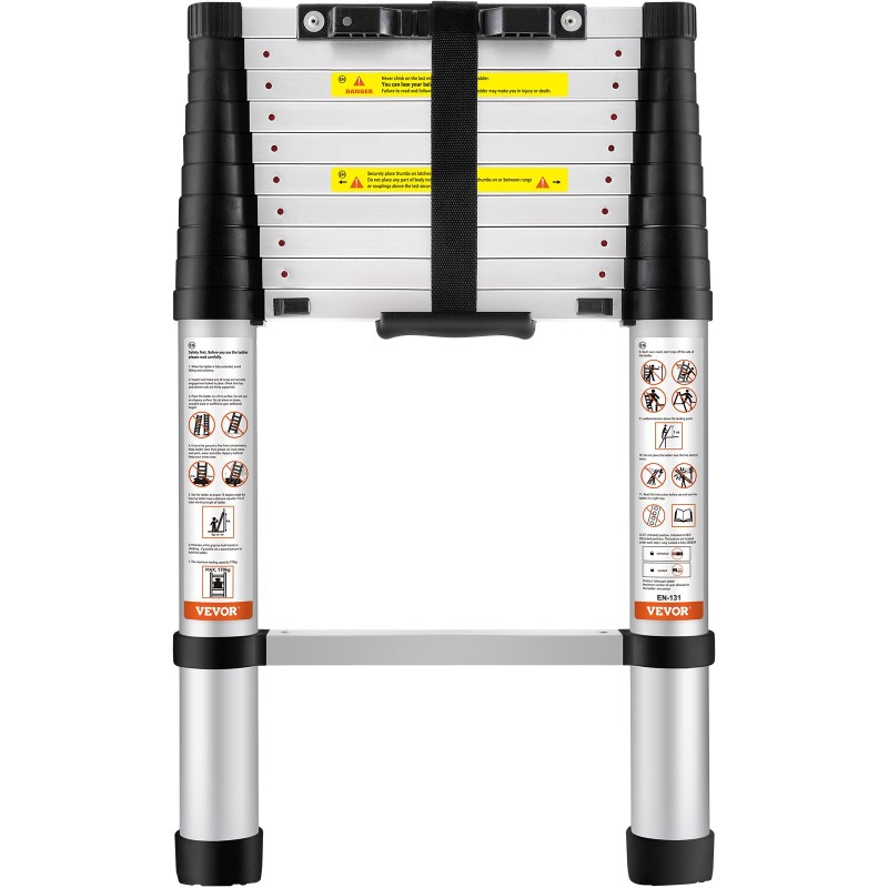 Teleskooppitikkaat alumiinirunko 320 cm 170 kg kantavuus yhden painikkeen pikakokoontaitto liukuestejalat