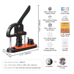 Nappikone muovia 25 mm halkaisijalla 500 kpl tarvikkeita asennusvapaa
