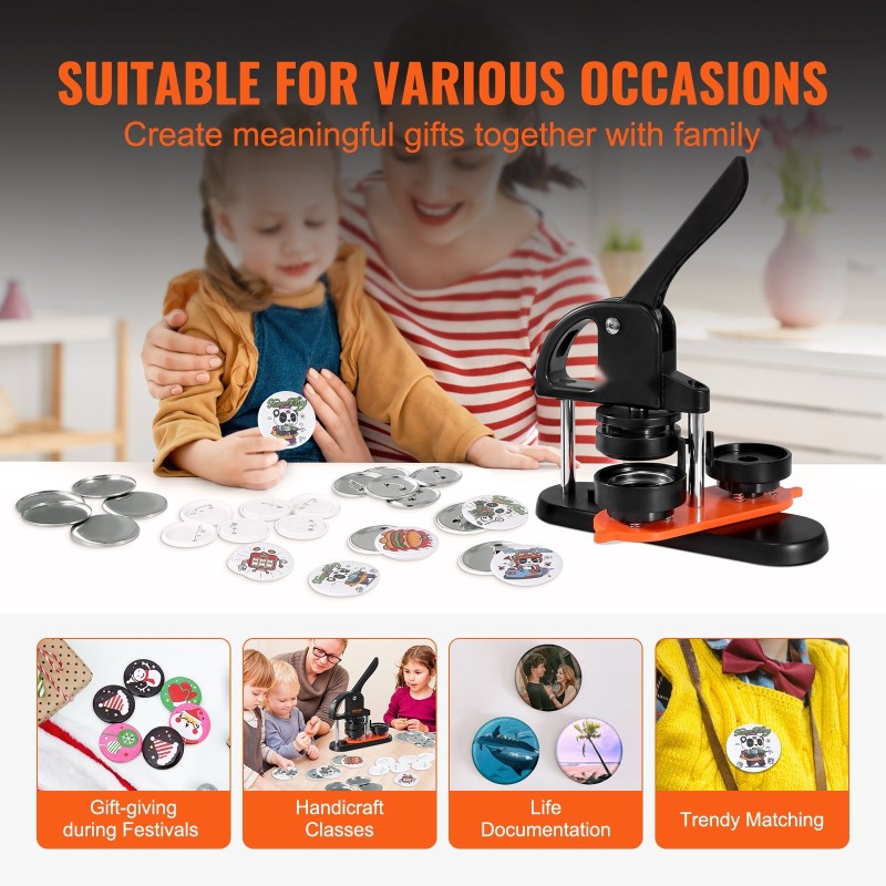 Nappikone muovinen 58 mm stanssilla 500 kpl osilla lapsille ja perheelle